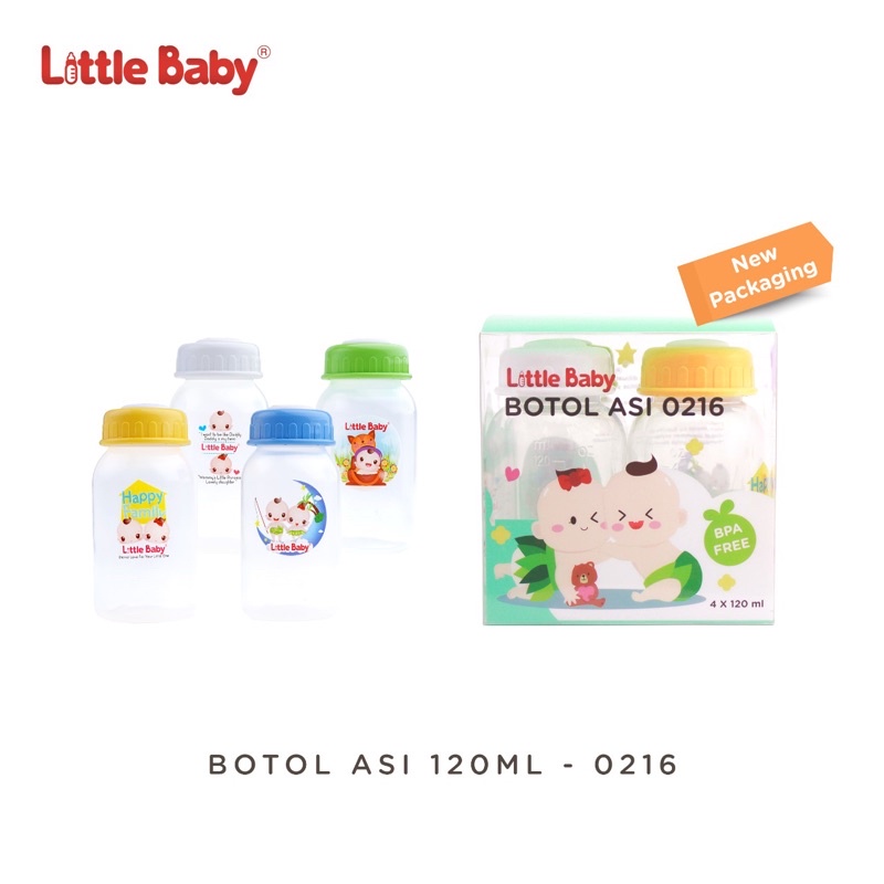 LITTLE BABY BOTOL ASI Plastik Breastmilk Storage BOTTLE isi 4 pcs x 120ml / Botol Susu