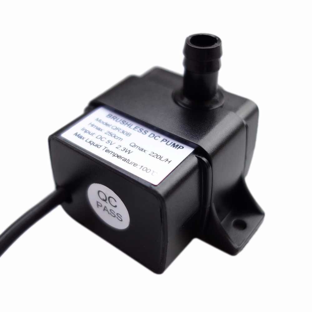 Pompa Air Mini USB Brushless Water Oil Pump Submersible 5V - QR30B - Black