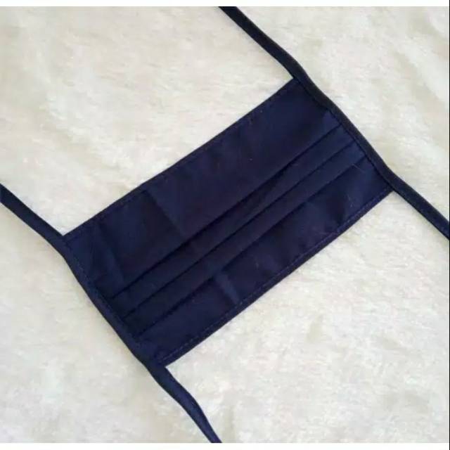 Masker kain non medis 2 lapis warna navy biru dongker