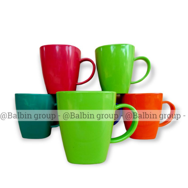 cangkir dinner-ware NO.133 / gelas mika semi melamin / cangkir warna  / mug gelas cangkir 240.ml / cangkir kopi / cangkir teh / cangkir &amp; gelas kuliner / gelas cangkir warna random