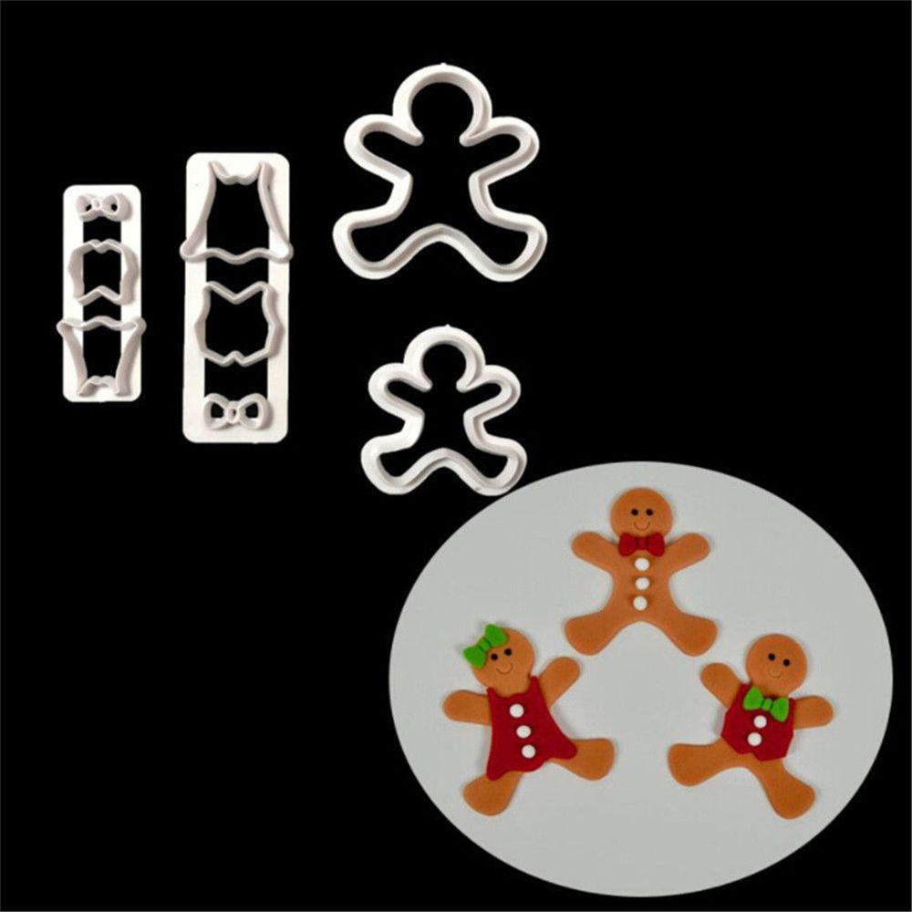 Solighter 4pcs/set Icing Cutter Dapur Kue Pernikahan Sugarcraft Alat Baking Orang Gingerbread