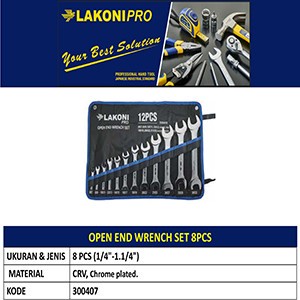 Kunci Pas Set INCH - 300407 8 Pcs (1/4&quot;-1.14&quot;) LAKONI PRO