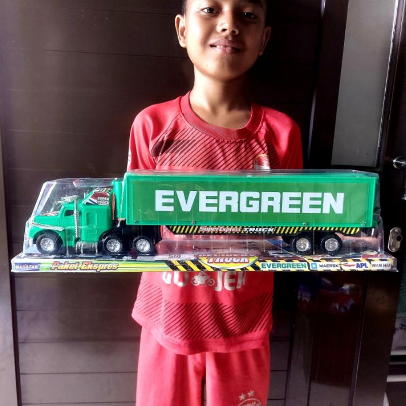 Mainan Truk Kontainer Ekspedisi Miniatur Mobil Mobilan Trailer Anak Laki Cowok