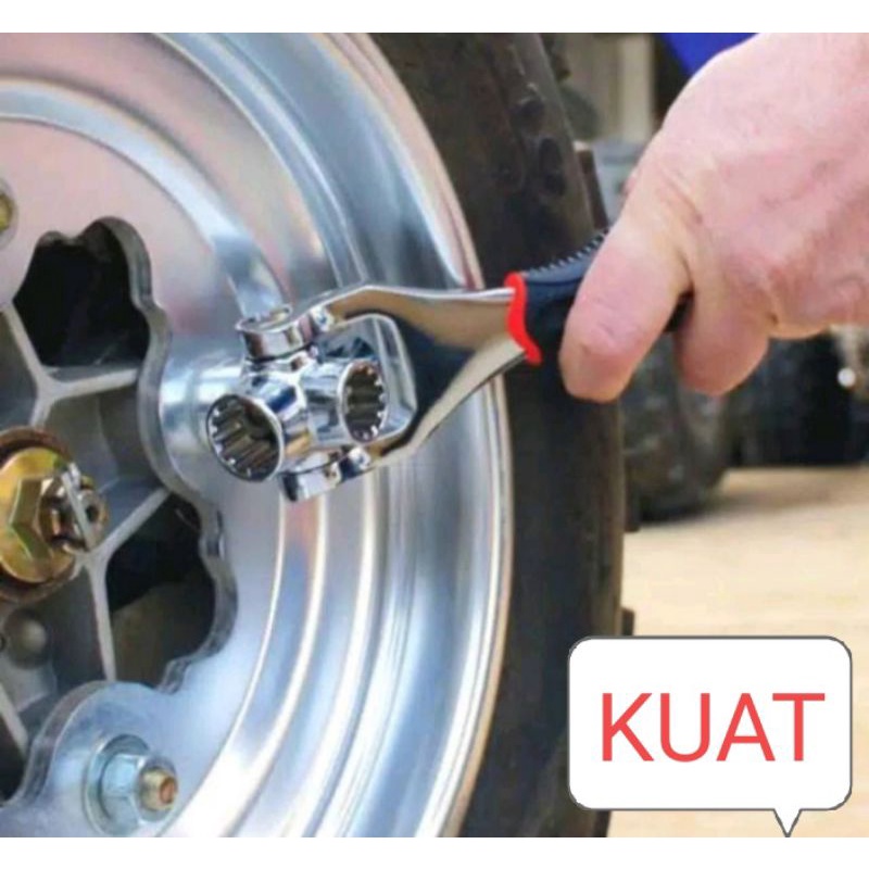 Kunci Sok Set Kunci Ring Set Multifungsi Perkakas Bengkel Motor Pengencang Mur Baut Tiger Wrench 8 in 1