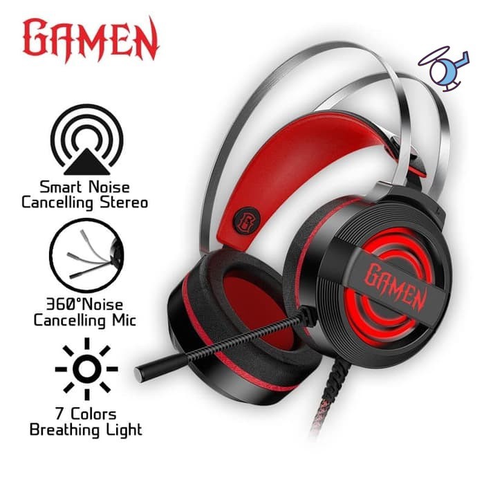 Headphone Gaming HP GAMEN GH1100 Wired Headset Gaming Black With 7 Color