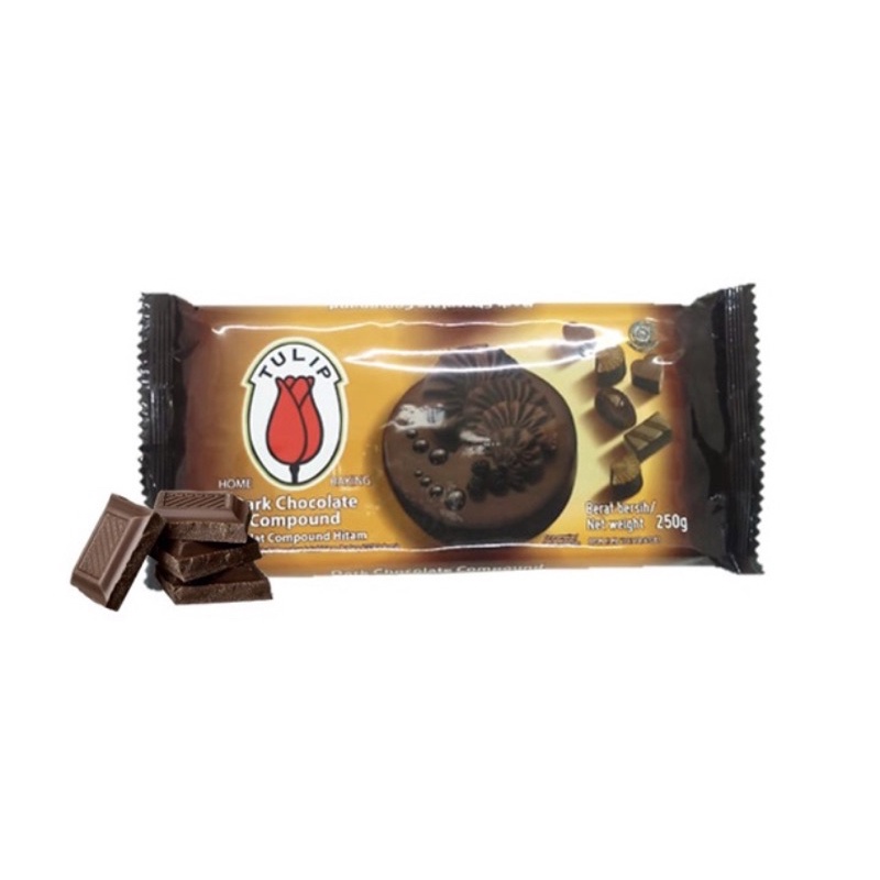 TULIP CHOCOLATE COMPOUND 250 GRAM ( DARK CHOCO / MILK CHOCO / WHITE CHOCO )