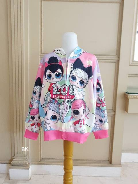 GA2729 LOL LOVE OUTER FUSCHIA / JACKET HOODIE LOL SUPRISE PINK MURAH / JAKET IMPORT ANAK KOREA