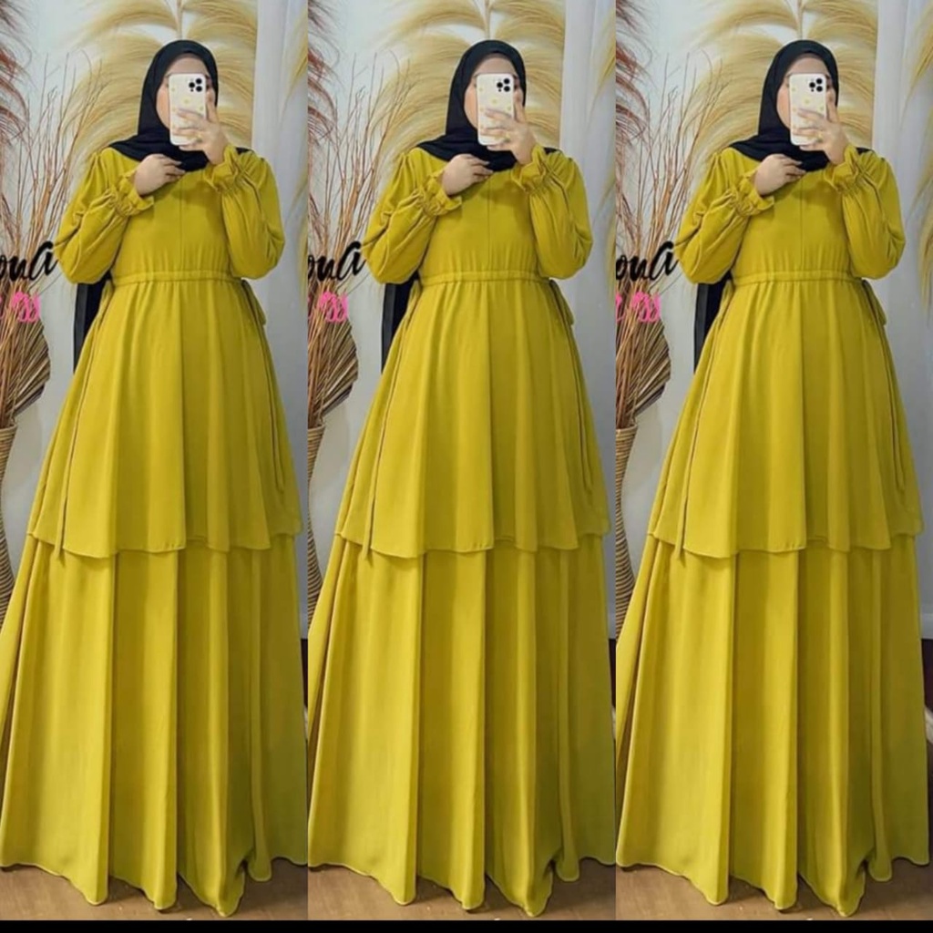 serena maxi gamis malasya ceruty bebydoll / gamis ceruty bebydoll susun/gamis syarii terbaru