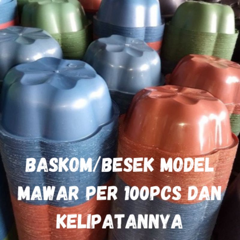 Baskom Plastik / Waskom / Besek / Wakul Berkatan model Mawar 100pcs