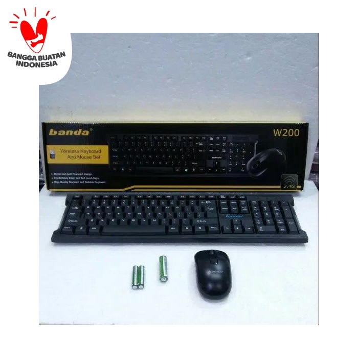 KEYBOARD MOUSE WIRELESS BANDA W 200