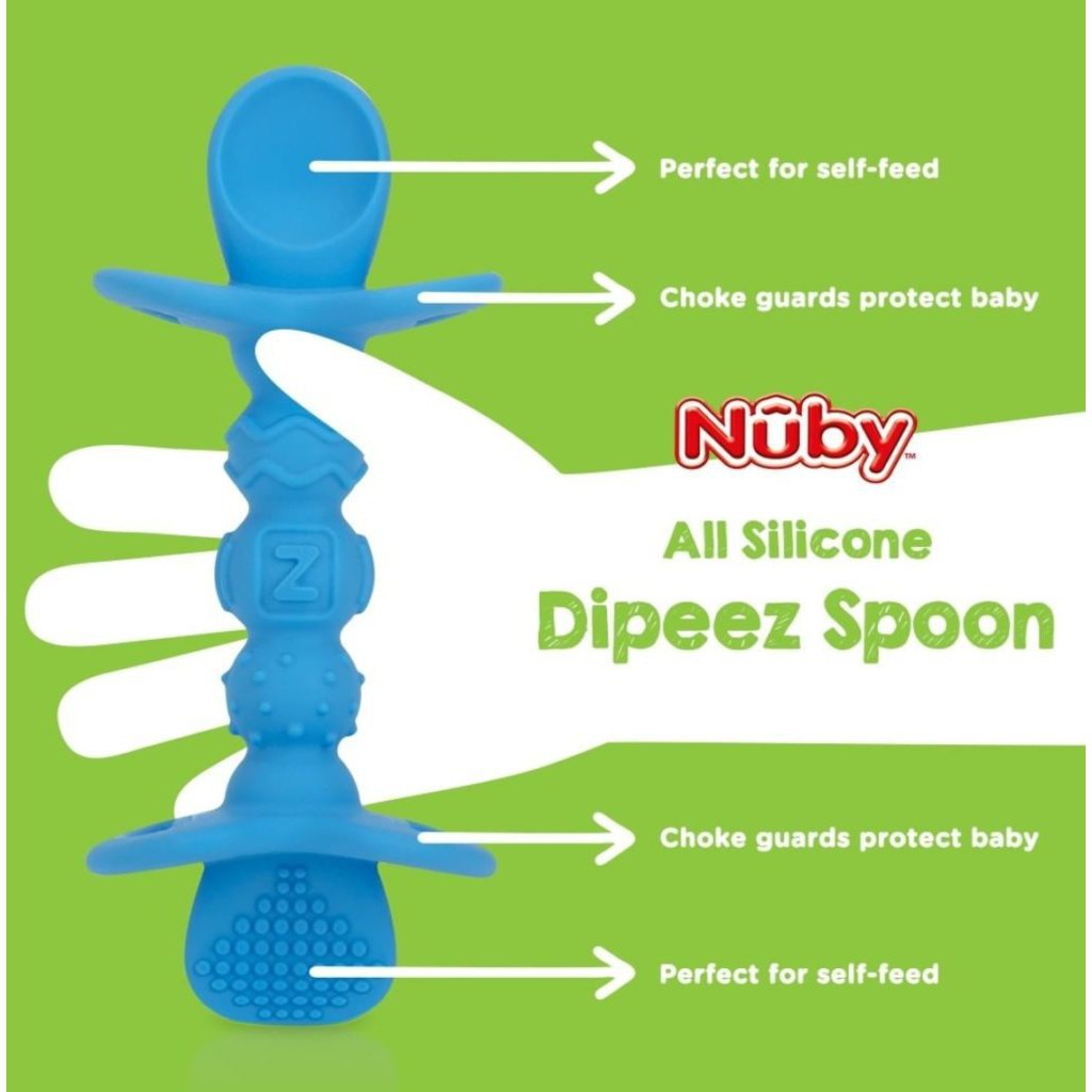 Nuby SureGrip Dipeez self Feeding Spoon ( Assorted colour) - Sendok makan bayi