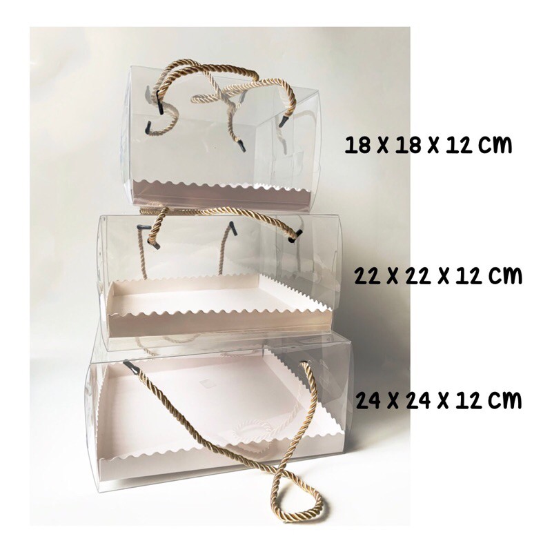 

(MIN 5 PCS) kotak Kue Mika/ box Mika handle box hampers,korean cake