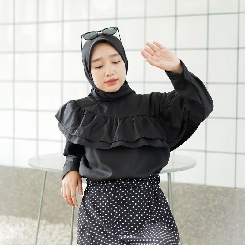 1KG MUAT 5PCS | NARINA BLOUSE BASIC SHIRT TOP RUFFLE HITS FASHION OOTD SELEBGRAM WANITA MASA KINI