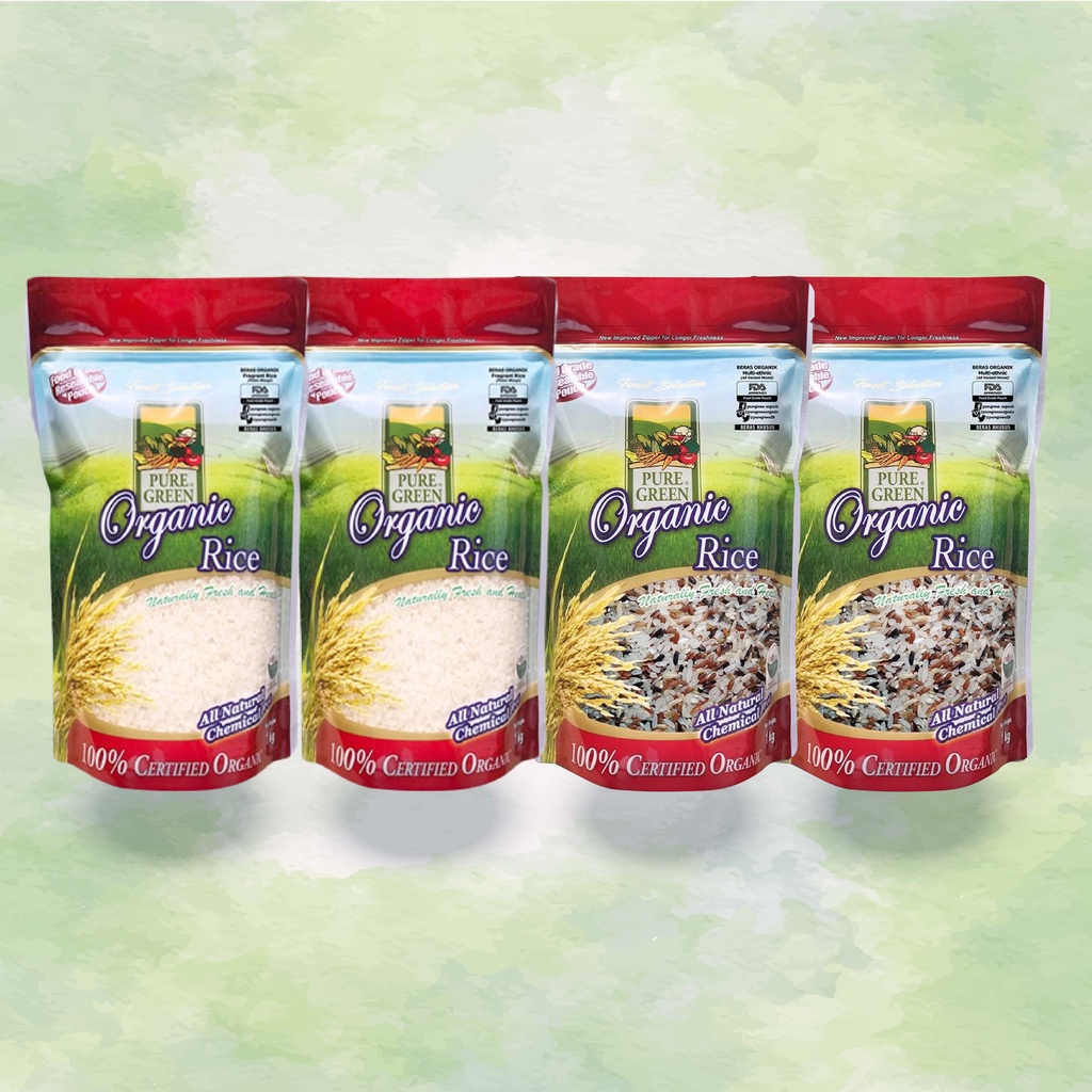 

Puregreen Organic Rice Multi Ethnic 1 Kg & Puregreen Organic Rice Long Grain 1 Kg | Bundling 4