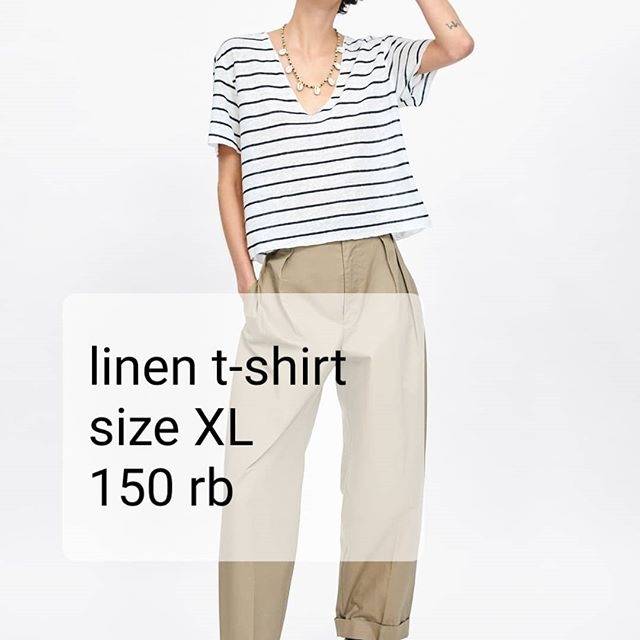 Zara linen shirt stripe XL