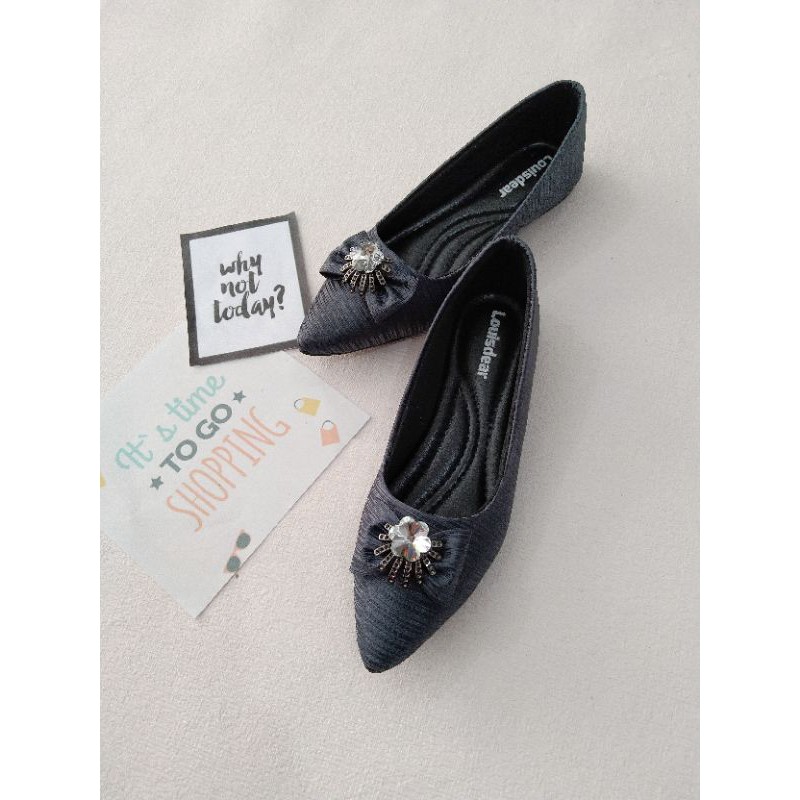 SALE... SALE... SALE... LOUISDEAR sepatu flat matahari bahan satin B2