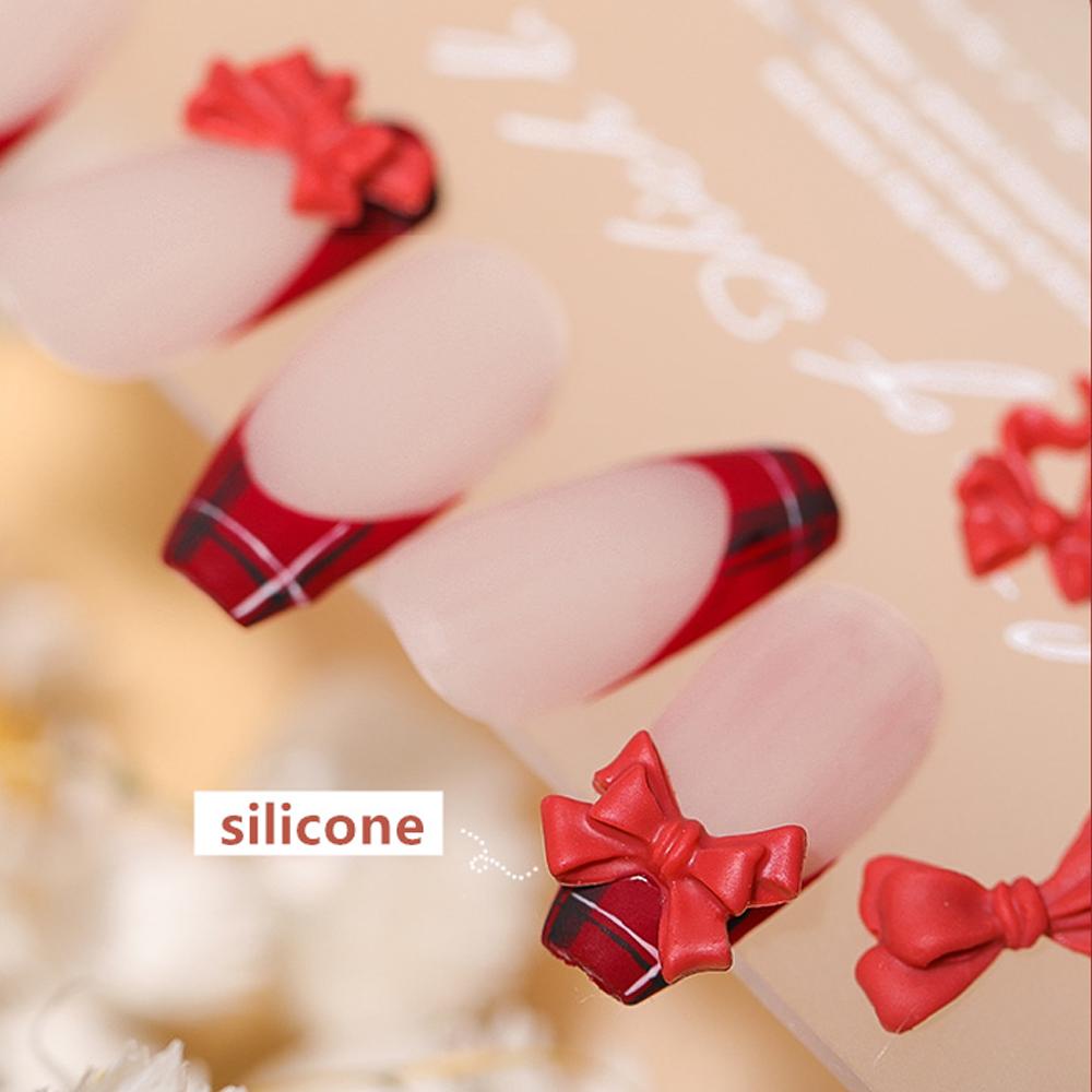 AUGUSTINA Agustinina Bow Ornament 20Pcs DIY Nail Art Valentine Manicure Ikatan Simpul Aksesoris Kuku