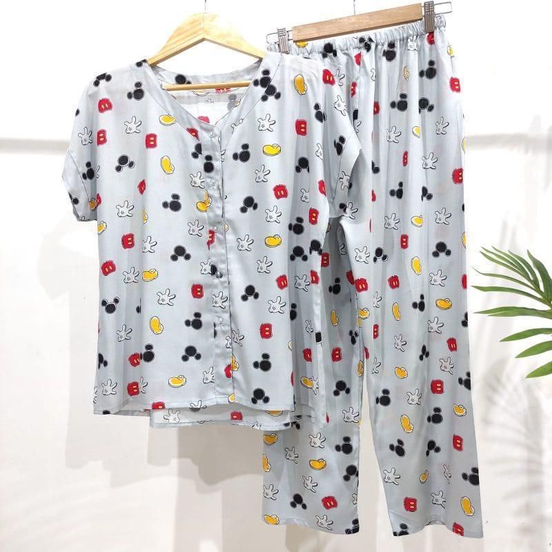 PIYAMA RAYON | PIYAMA VNECK | PIYAMA KEKINIAN | BAJU RUMAHAN-KCPD I