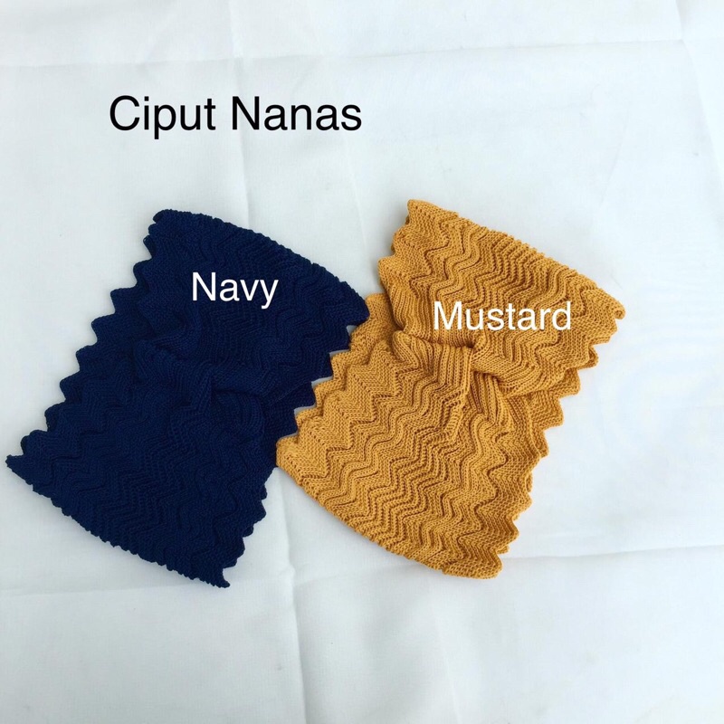 Nanas Ciput rajut Nanas satu warna one tone bandana rajut Nanas zig-zag zigzag