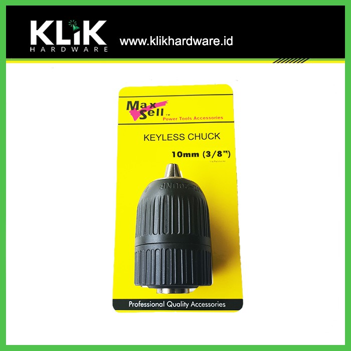 Maxsell Kepala Mesin Bor 10 mm x 3/8&quot; Tanpa Kunci Keyless Drill Chuck