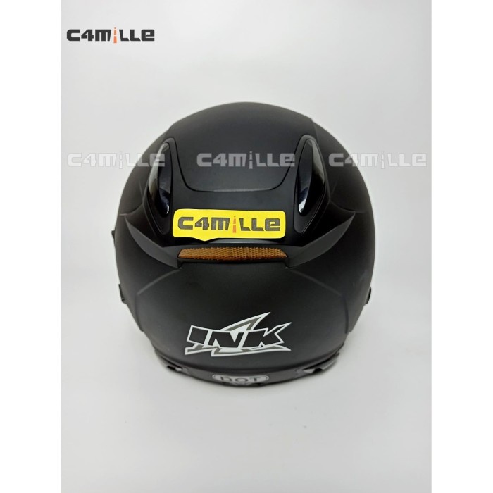 Helm Ink Metro Solid Black Doff Double Visor Half Face Hitam Dop Termurah