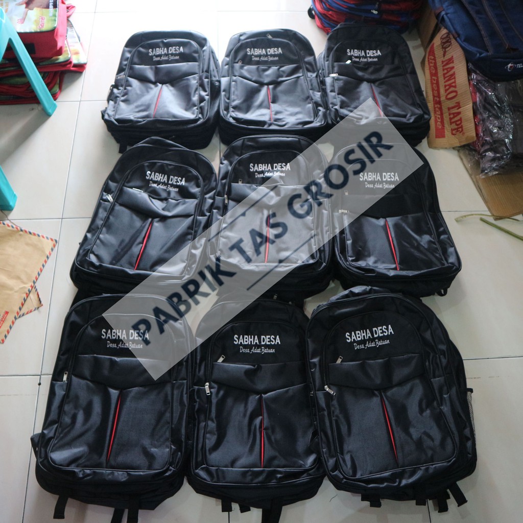 Jual Ransel Gendong Grosir Bordir Model Polo Hitam Tas Acara Seminar Pelatihan Instansi Kerja Kantor