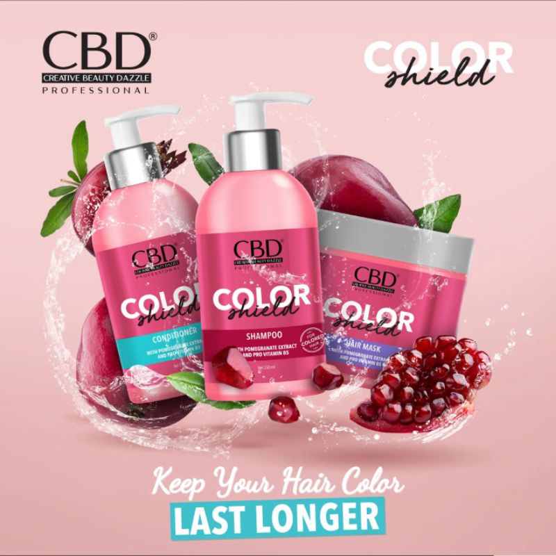 CBD COLOR SHIELD HAIR MASK 500ML / SHAMPOO 250 ML / CONDITIONER 250 ML COLOR SHIELD/ MASKER RAMBUT BERWARNA