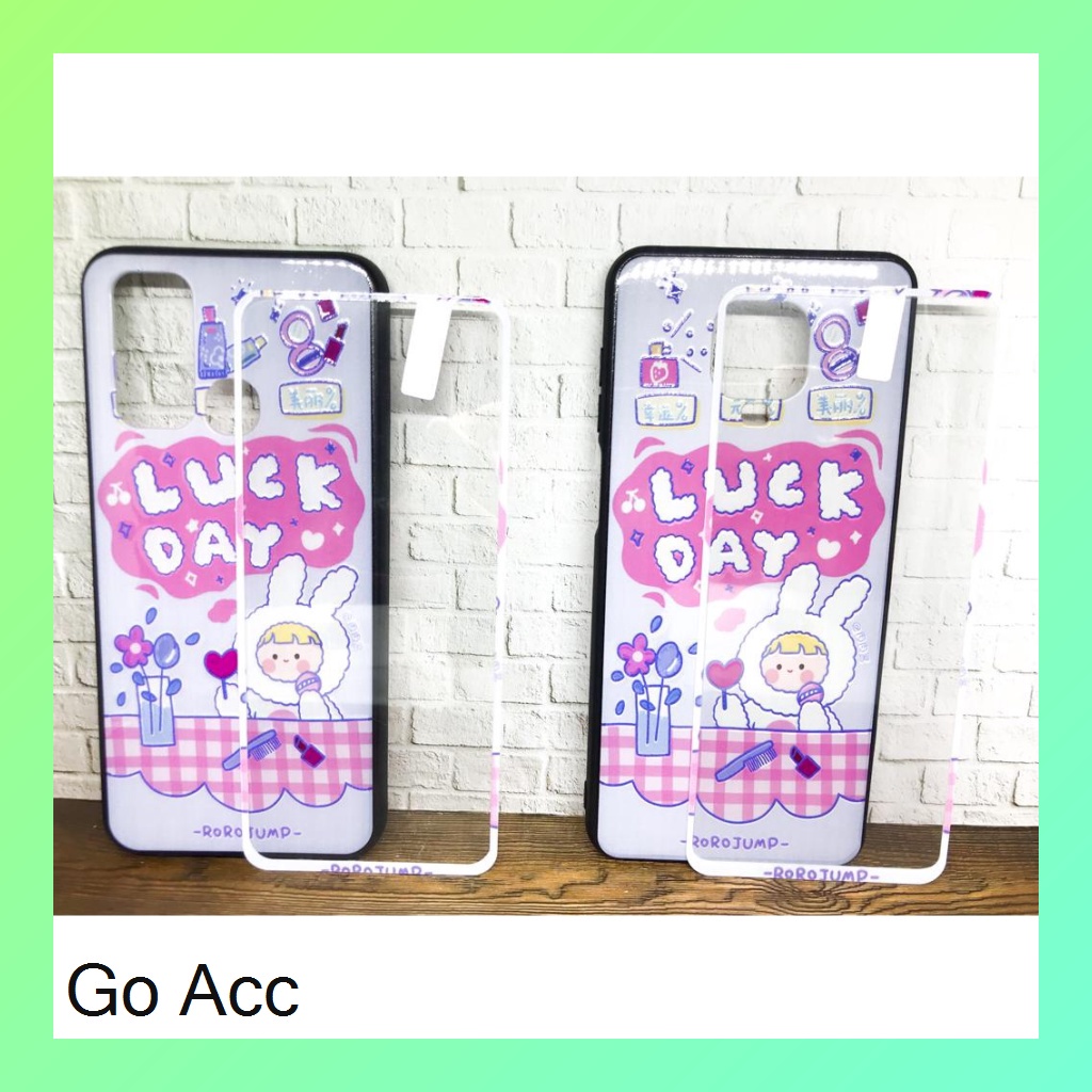 Softcase Tempered Glass karakter Oppo A31 Neo 5,A33,A53,A3s,C1,A52 A72 A92,V5,A5s,A7,A12,A11k,Realme 2 Pro,U1,U2,5 Pro,5/5s/5i/C3,7,7i,C17,C11,C12,C15,Samsung J2 Prime,Vivo Y11 Y12 Y15 Y17,Y30 Y30i Y50, Y91C,Xiaomi Redmi 5A,8A 9,Note 9 HCTG 22