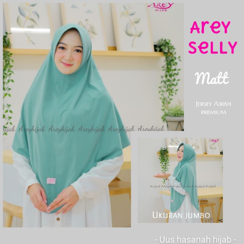 (Original Arey) SELLY•Hijab instan•khimar syari•jilbab jumbo•Instan jersey