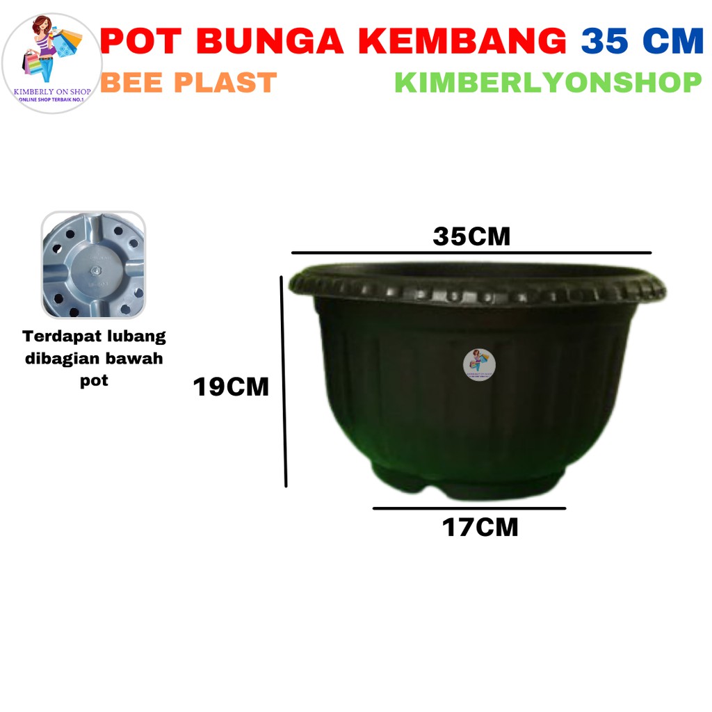 Kimberlyonshop Pot Tanaman Bunga Plastik Kembang 35 cm BeePlast