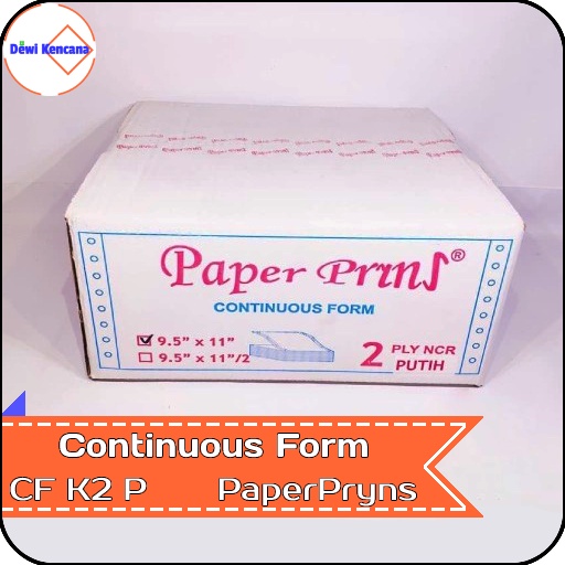 

Kertas Continuous Form 9,5" x 11" 2 PLY NCR K2 P PaperPryns