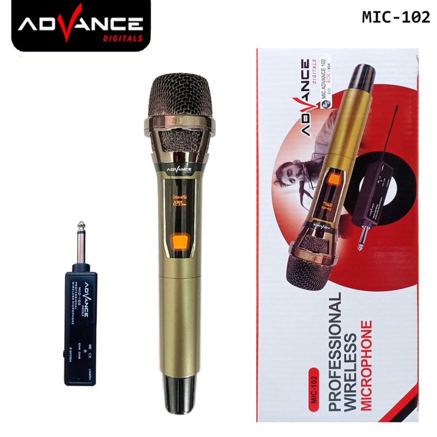 Advance Microphone Wireless 102 Mic Karaoke Single Tanpa Kabel