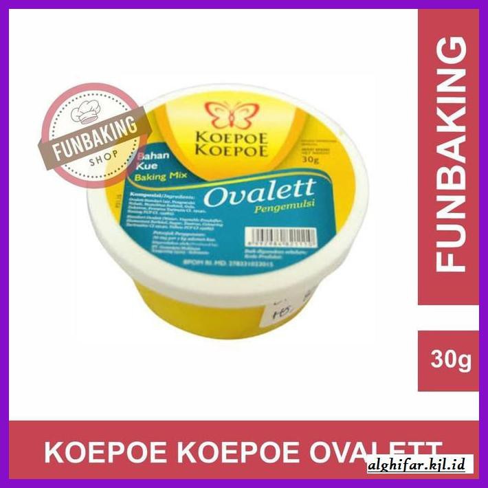 

Redwop-Gnikab- Funbaking - Ovalett Koepoe Koepoe 30G / Pengembang Kue / Emulsifier -Hallall.