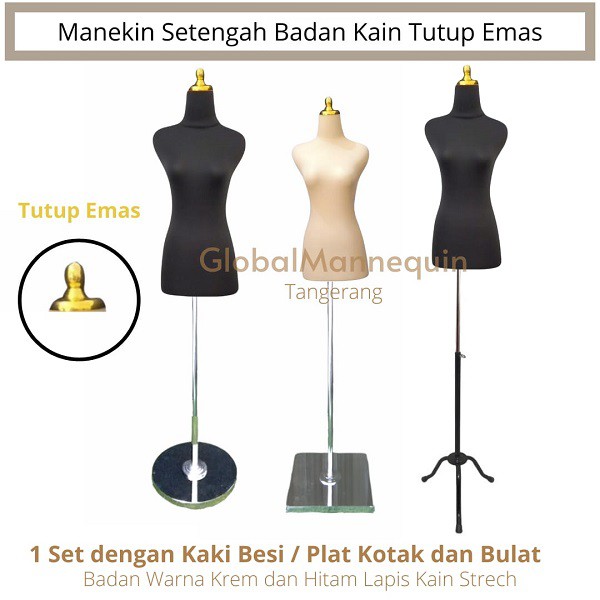 Manekin Wanita Lapis Kain + Tiang Premium ( TUTUP EMAS PENTOL )