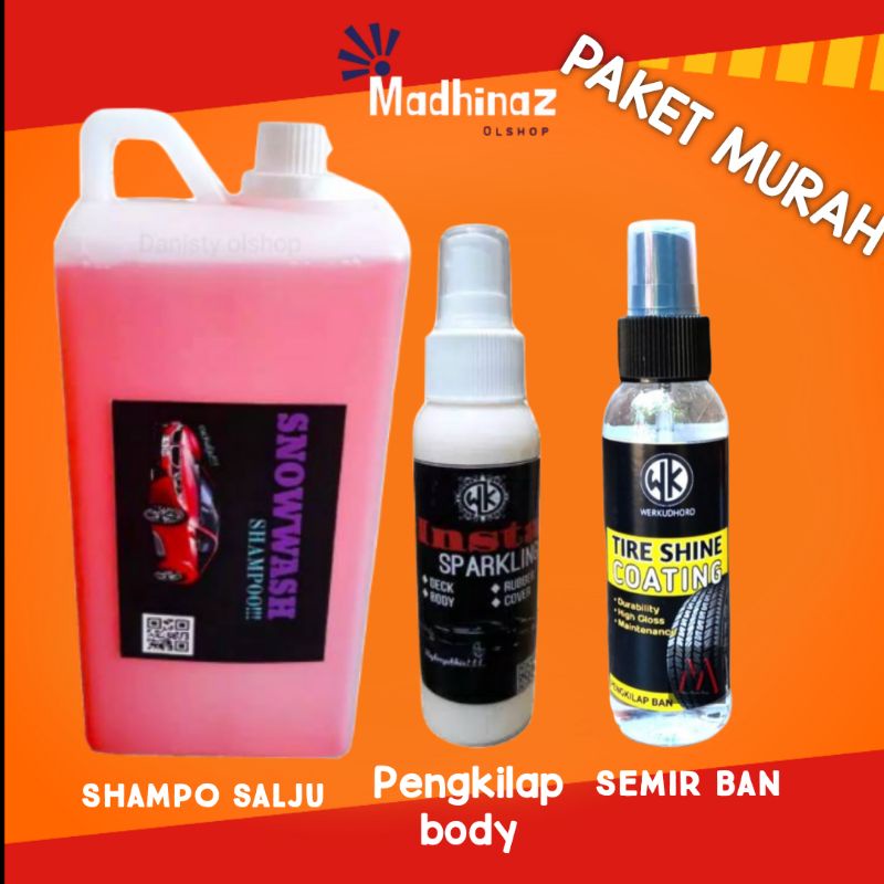 ANYAR Paket hemat Insta Sparkling/Shampo Mobil/Semir Ban/Pengkilap Mobil/Pengkilap Motor