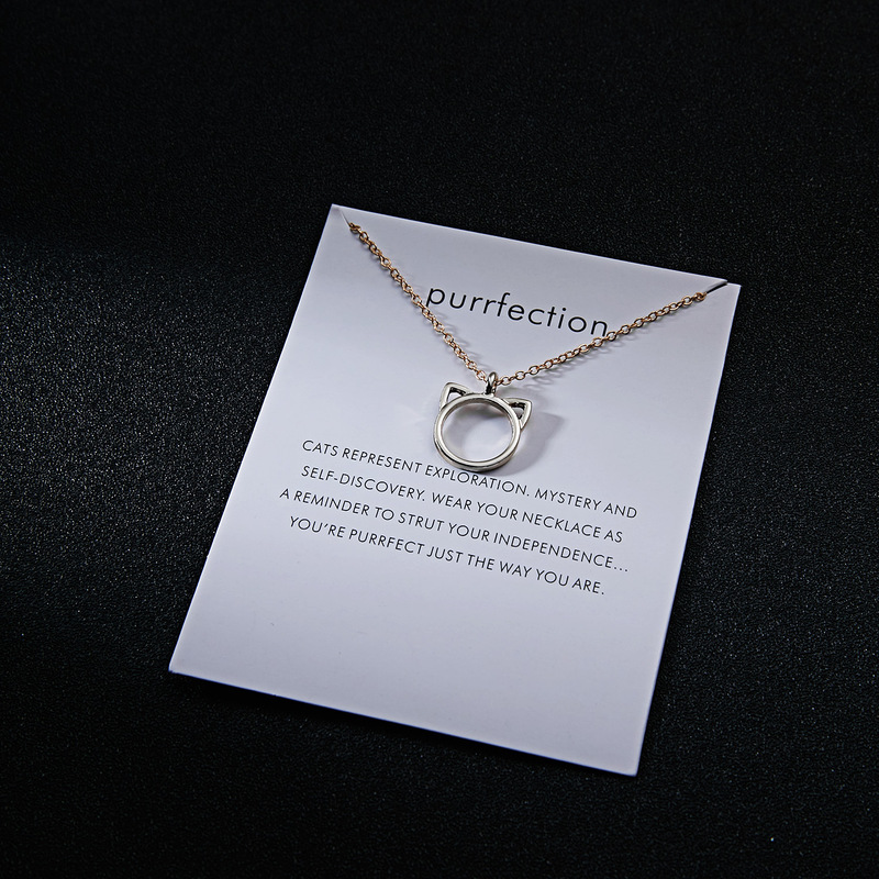 Kalung Liontin Pesona Choker Telinga Kucing Bulat Berbentuk Alloy Untuk Wanita Fashion Perhiasan Hadiah Permen JEWELRY