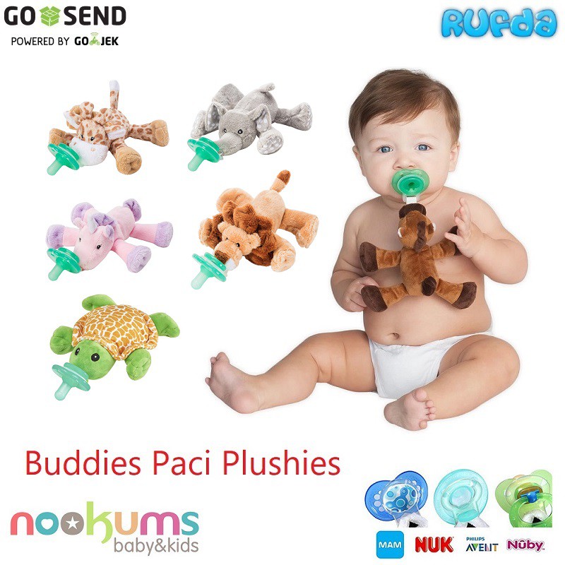 Nookums Buddies Paci Plushies Pacifier Plush Boneka Gantungan Empeng