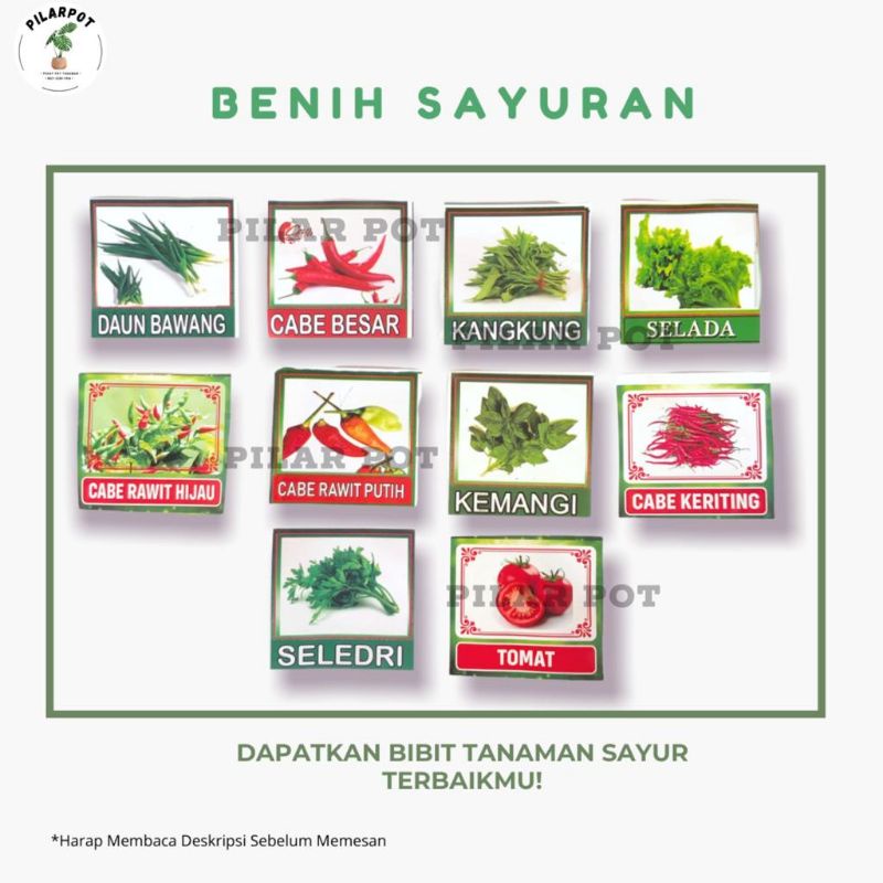 BENIH BIBIT PAKET SAYURAN PEMULA ISI 10 BIBIT - PAKET SAYURAN PEMULA ISI 10 PCS