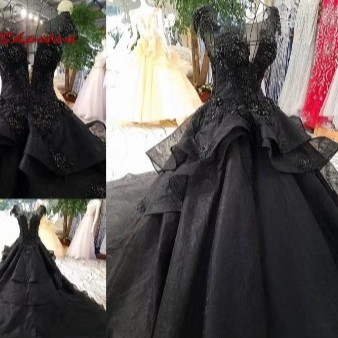 Pretty Black Dress Wedding/Evening Gown