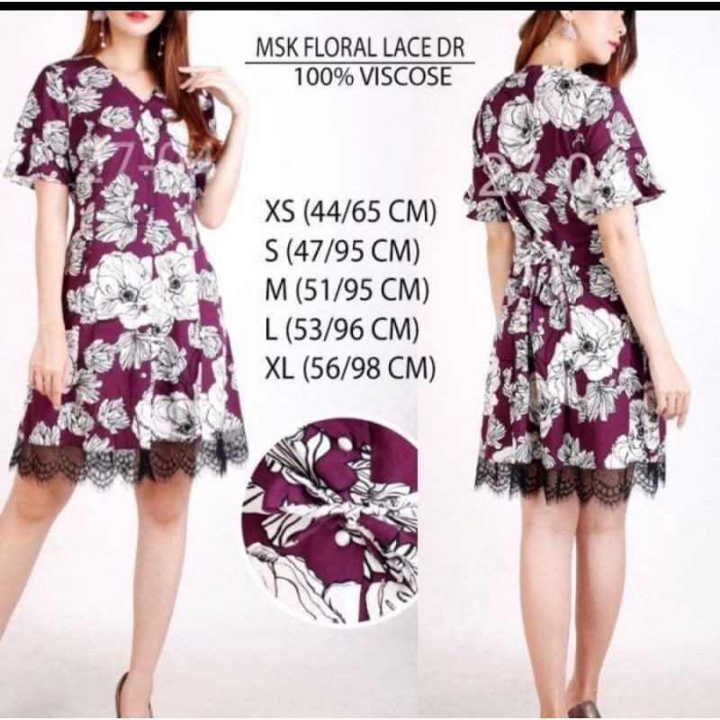 Dress MSK Violetta  Floral Ross Lase Dr Original Branded