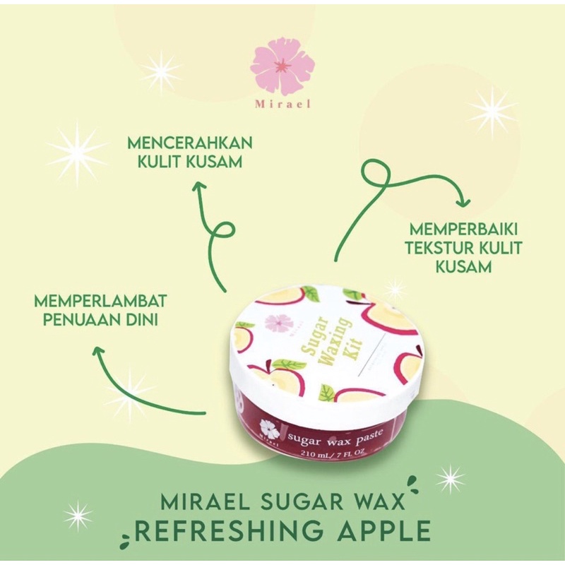 MIRAEL Refreshing Apple Sugar Wax Kit 210ml / Sugar Waxing / Hair Removal