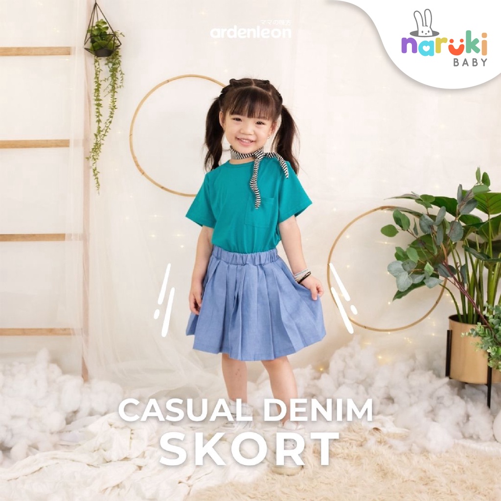 Ardenleon Girls Denim Skort Arden Leon Bawahan Rok Anak Perempuan