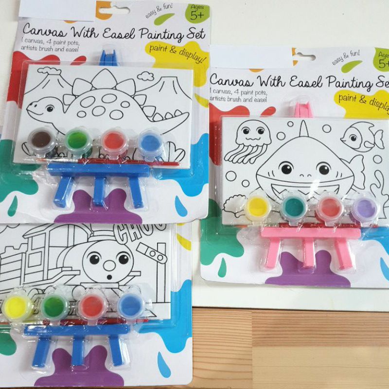 

Painting Set with colors and easel Kanvas Menggambar dengan Kaki dan Cat Warna