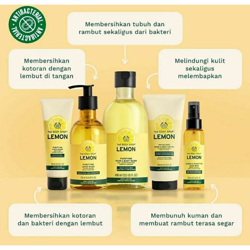 THE BODY SHOP LEMON BODY LOTION / SHOWER GEL / HAND WASH / SANITIZER