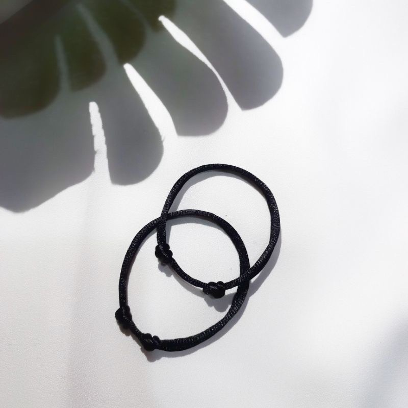 Gelang tangan Pria wanita hitam polos Tali satin