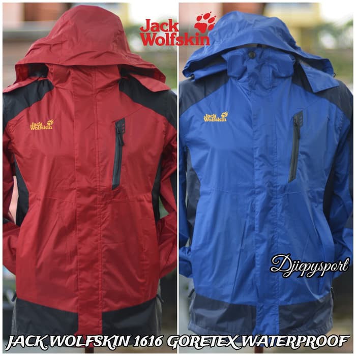 TERLARIS - JAKET GUNUNG JACK WOLFSKIN 1610 GORE-TEX WATERPROOF - BIRU, XL