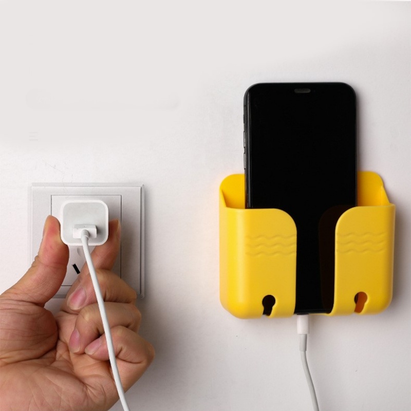 Kotak Penyimpanan Organizer Yang Dipasang Di Dinding Bebas Paku/Remote Control Mounted Mobile Phone Plug Wall Holder/Rak Dinding Dengan Hook Type Charging Base Bracket/Rumah Rak Dinding Multifungsi