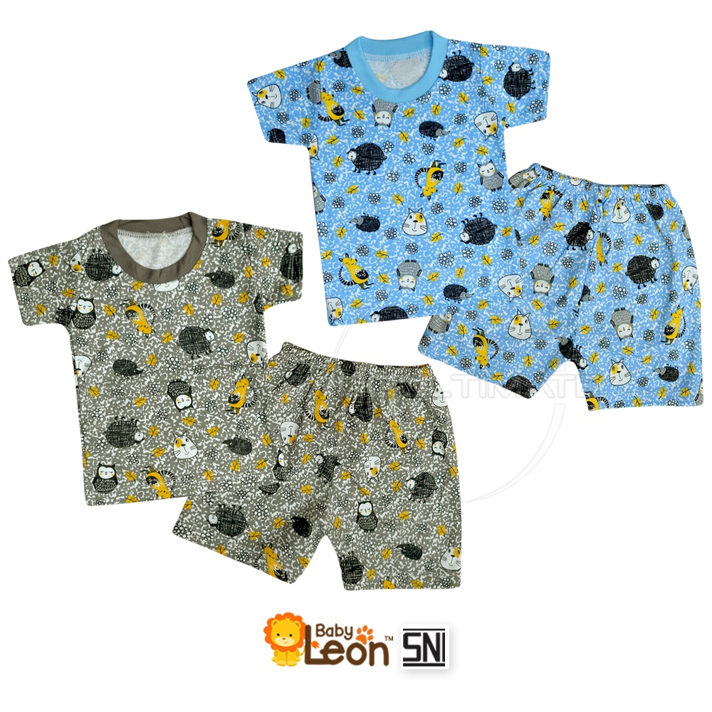 1 Set Baju Bayi Lengan Pendek + Celana Pendek Bayi BABY LEON Baju Bayi Baru Lahir Baju Harian Bayi Atasan Kaos Bayi Pakaian Bayi Celana Panjang bayi Celana Bayi Baru Lahir Perlengkapan Bayi Baru lahir Newborn SBJ-1156