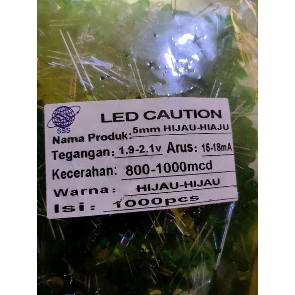 Led 5mm hijau body warna