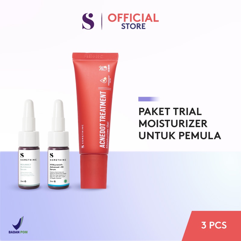 SOMETHINC [3 PCS] Paket trial moisturizer untuk pemula